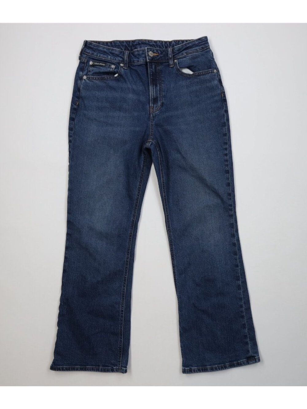 Vintage 90s Y2K Calvin Klein Womens 30 Babydoll Flared Wide Leg Denim Jeans Blue